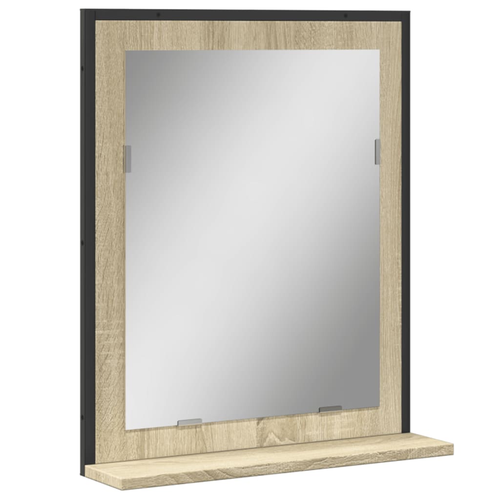 vidaXL vannasistabas spogulis, ozolkoka krāsā, 50x12x60 cm