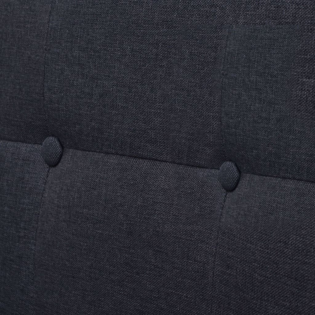vidaXL dīvāns ar roku balstiem, divvietīgs, tērauds, tumšpelēks audums