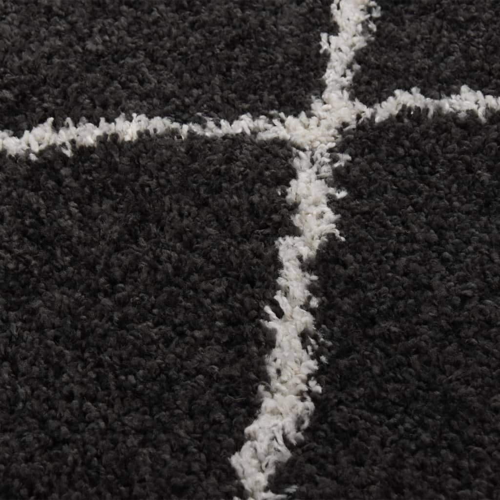 vidaXL paklājs, pinkains, antracītpelēks ar krēmkrāsu, 80x150 cm
