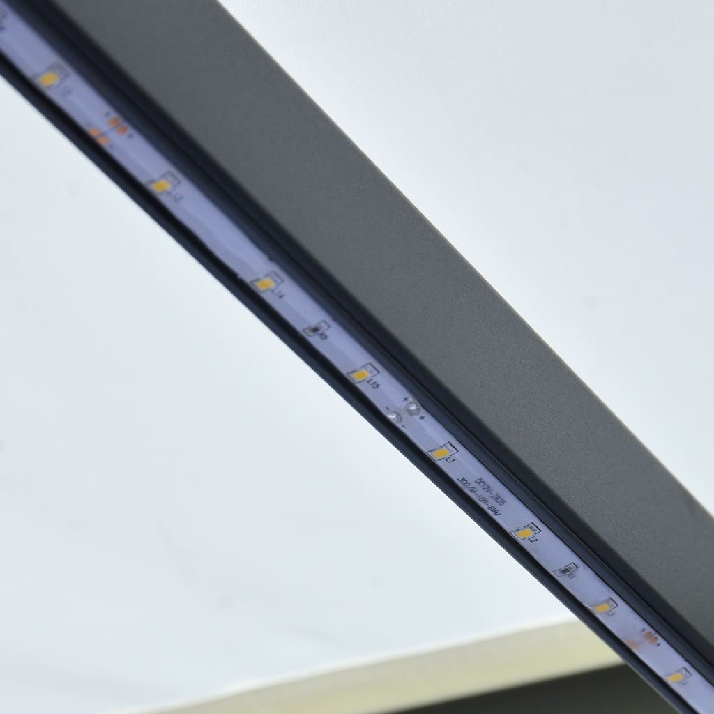 vidaXL izvelkama markīze ar LED, manuāla, 600x300 cm, krēmkrāsā