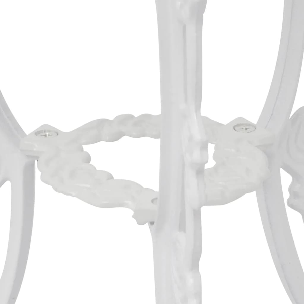 vidaXL 3-daļīgs bistro mēbeļu komplekts, liets alumīnijs, balts