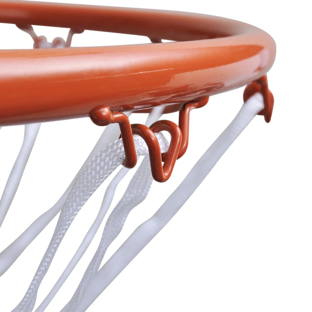 vidaXL basketbola grozs ar tīklu, oranžs, 45 cm