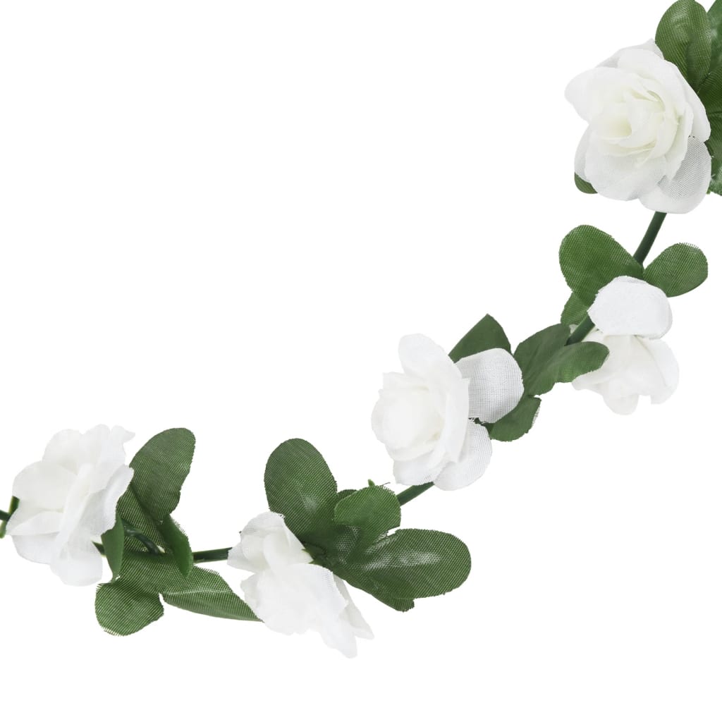 vidaXL mākslīgo ziedu vītnes, 6 gab., balts, 240 cm