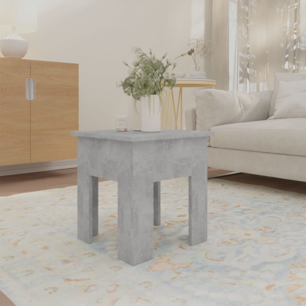 vidaXL kafijas galdiņš, betona pelēks, 40x40x42 cm, skaidu plāksne