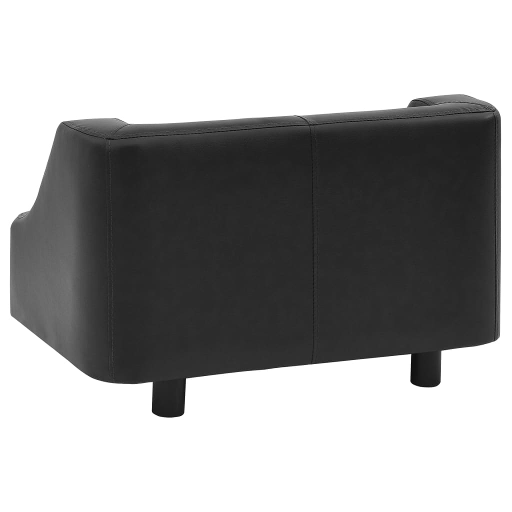 vidaXL suņu dīvāns, melns, 67x52x40 cm, mākslīgā āda
