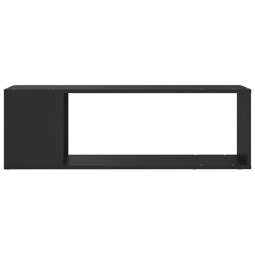 vidaXL TV plaukts, melns, 100x24x32 cm, skaidu plāksne