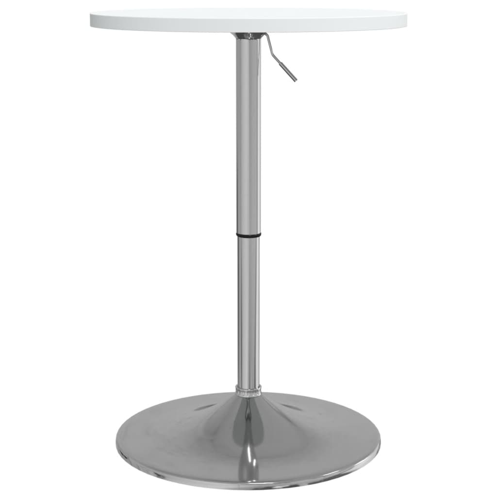 vidaXL bāra galds, 50x50x90 cm, balts, inženierijas koks, tērauds