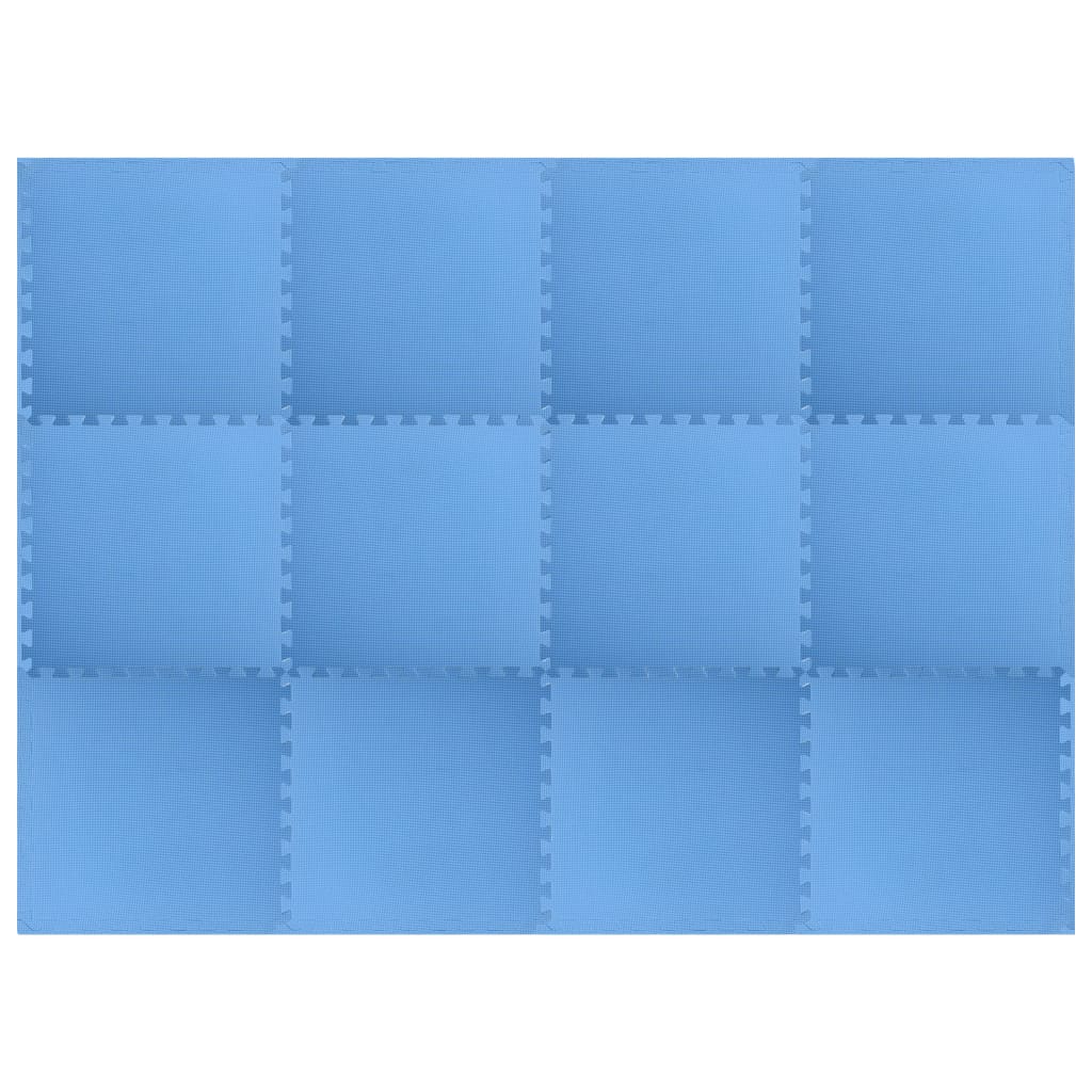vidaXL grīdas paklājiņi, 12 gab., 4,32 ㎡, EVA putas, zili