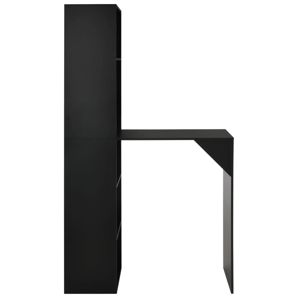 vidaXL bāra galds ar skapi, 115x59x200 cm, melns