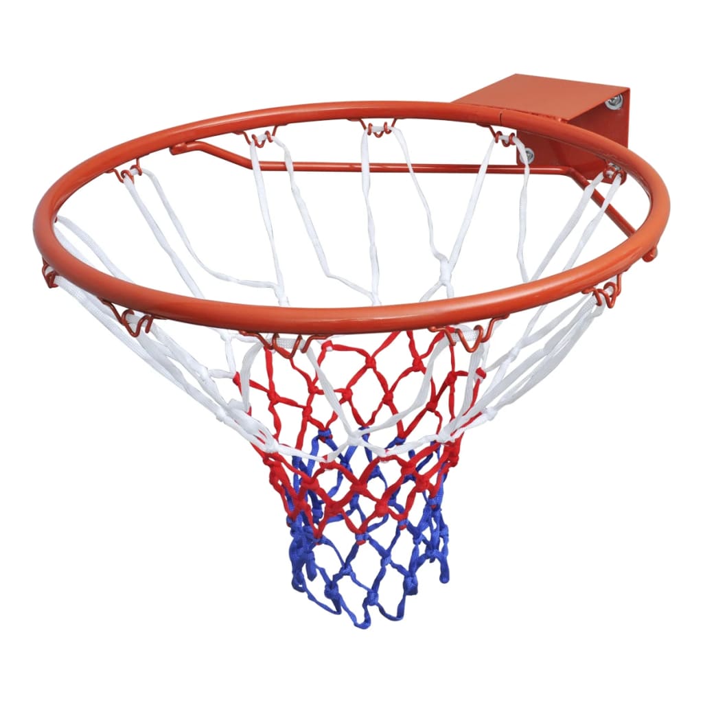vidaXL basketbola grozs ar tīklu, oranžs, 45 cm
