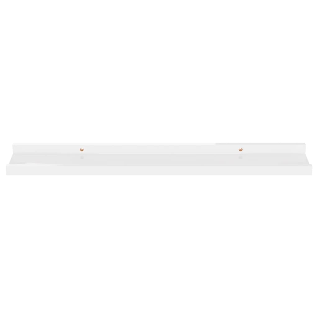 vidaXL sienas plaukti, 2 gab., spīdīgi balti, 60x9x3 cm