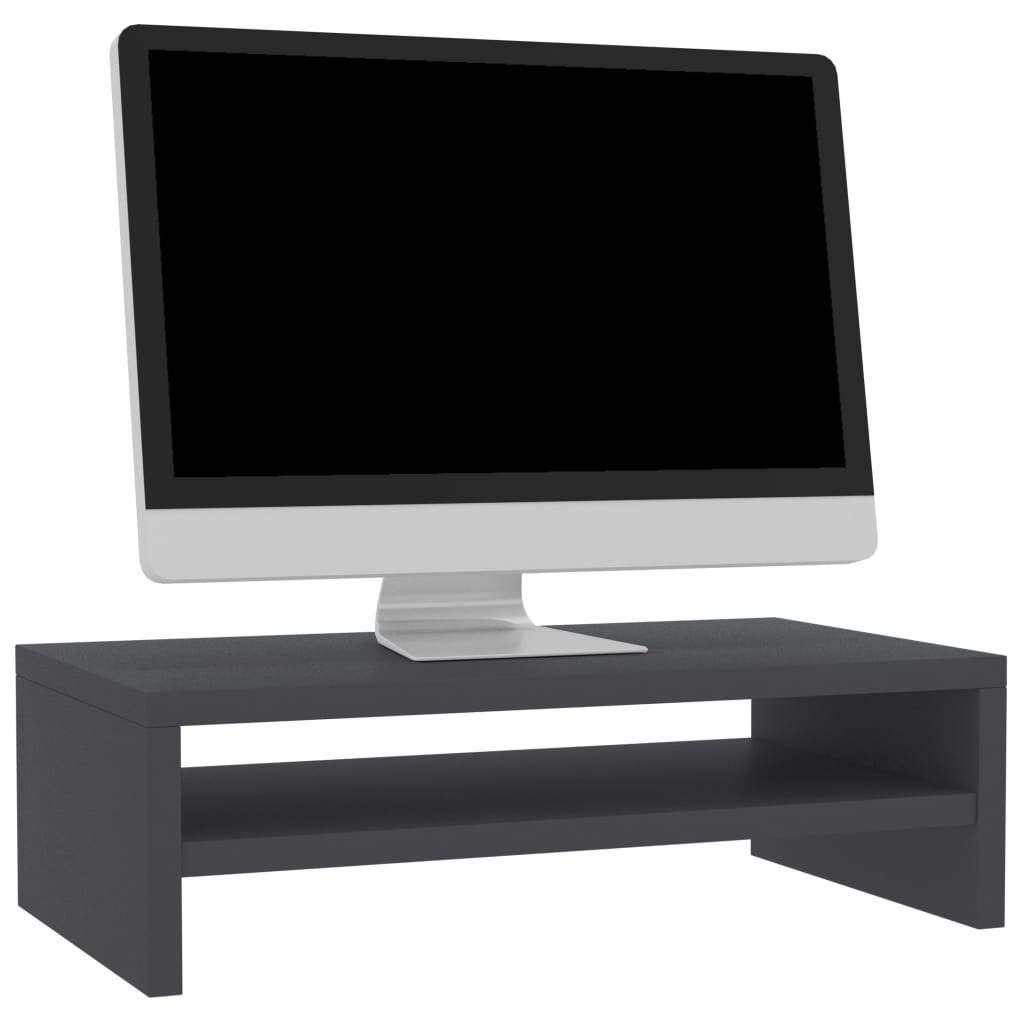 vidaXL monitora paliktnis, 42x24x13 cm, skaidu plāksne, pelēks