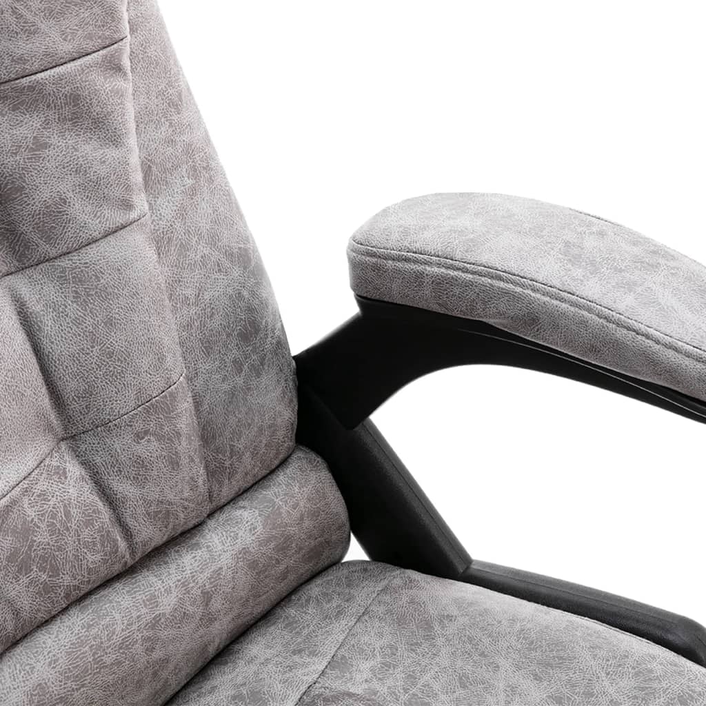 vidaXL biroja krēsls, gaiši pelēka dabīgā āda