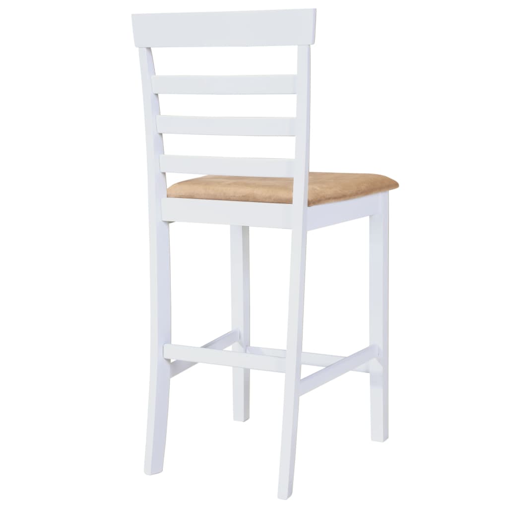 Bāra Galds ar 4 Krēsliem no Koka, Baltā krāsā