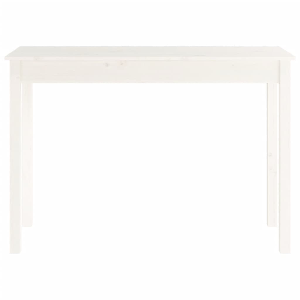vidaXL konsoles galdiņš, balts, 110x40x75 cm, priedes masīvkoks