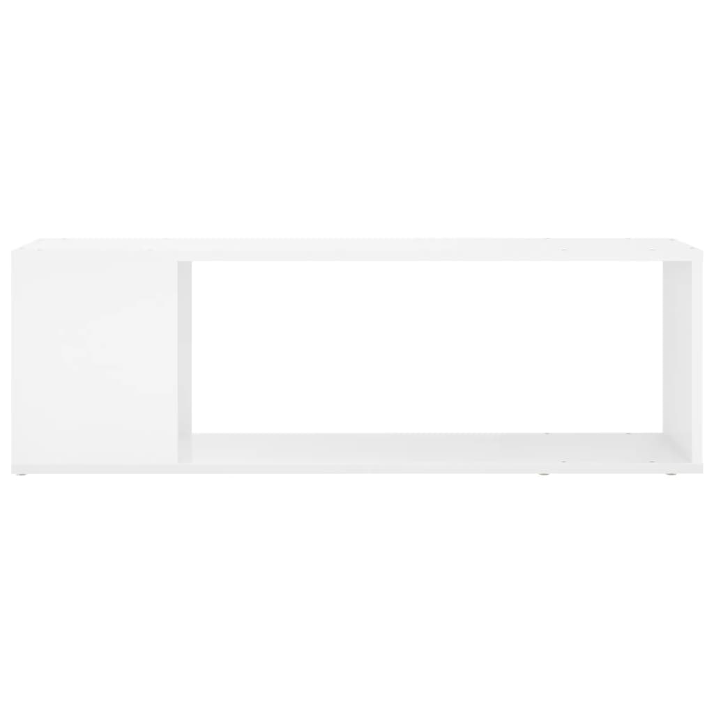 vidaXL TV plaukts, spīdīgi balts, 100x24x32 cm, skaidu plāksne