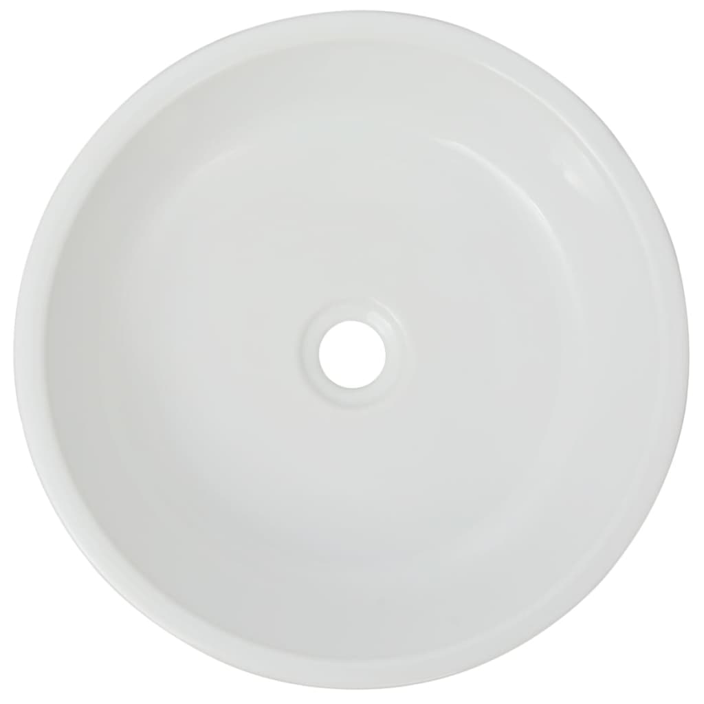 vidaXL izlietne, 42x12 cm, apaļa, balta keramika