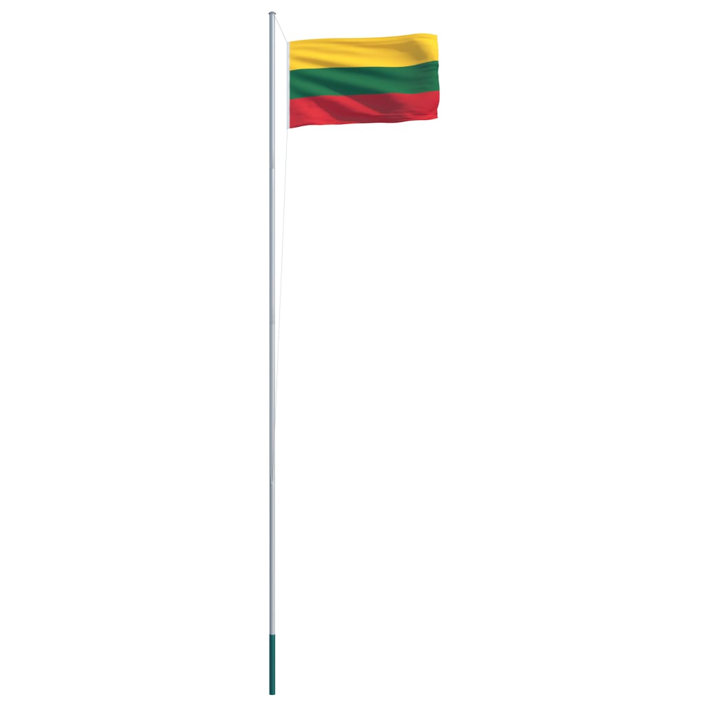 vidaXL Lietuvas karogs un karoga masts, alumīnijs, 6,2 m