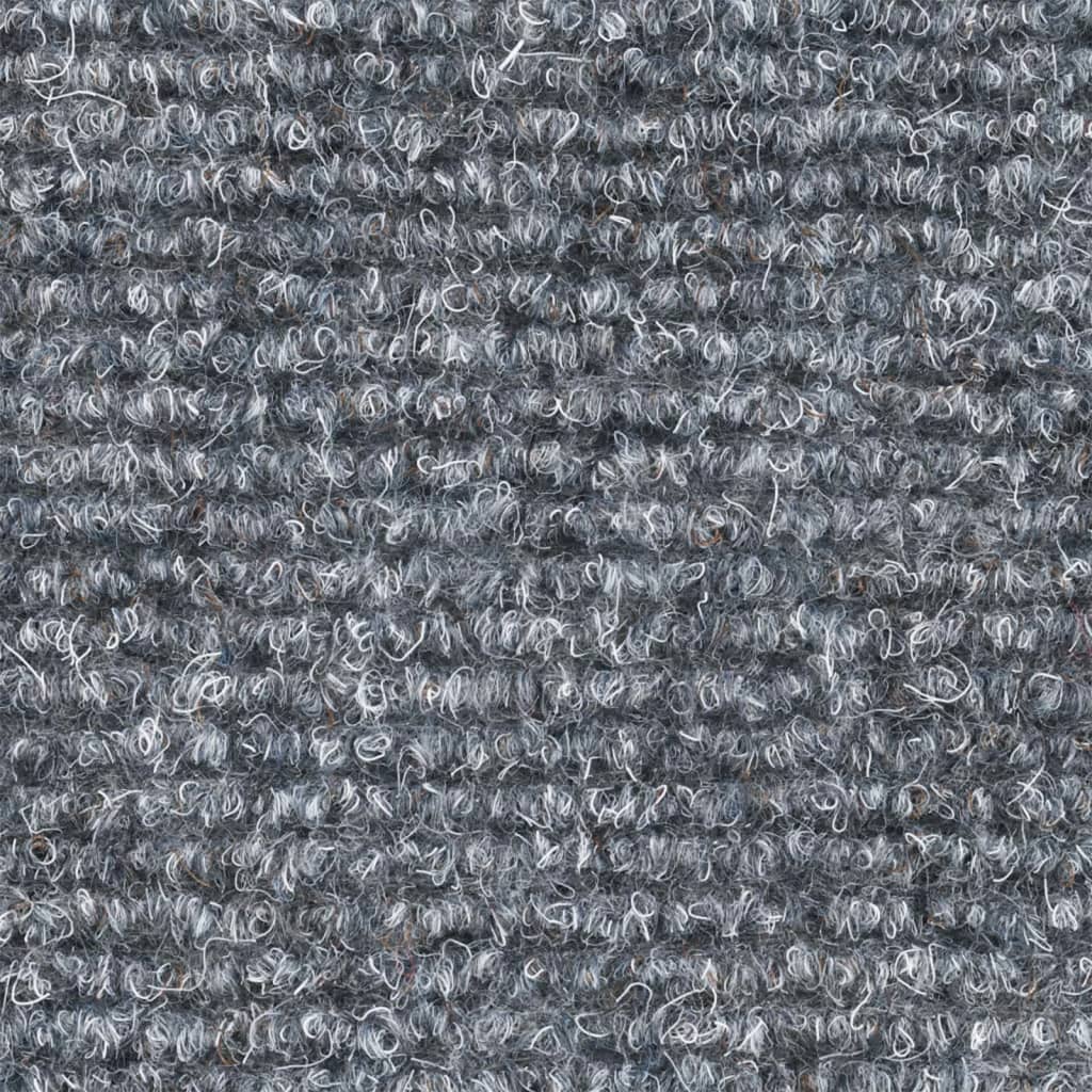 vidaXL kāpņu paklāji, 10 gab., pašlīmējoši, 56x17x3 cm, gaiši pelēki