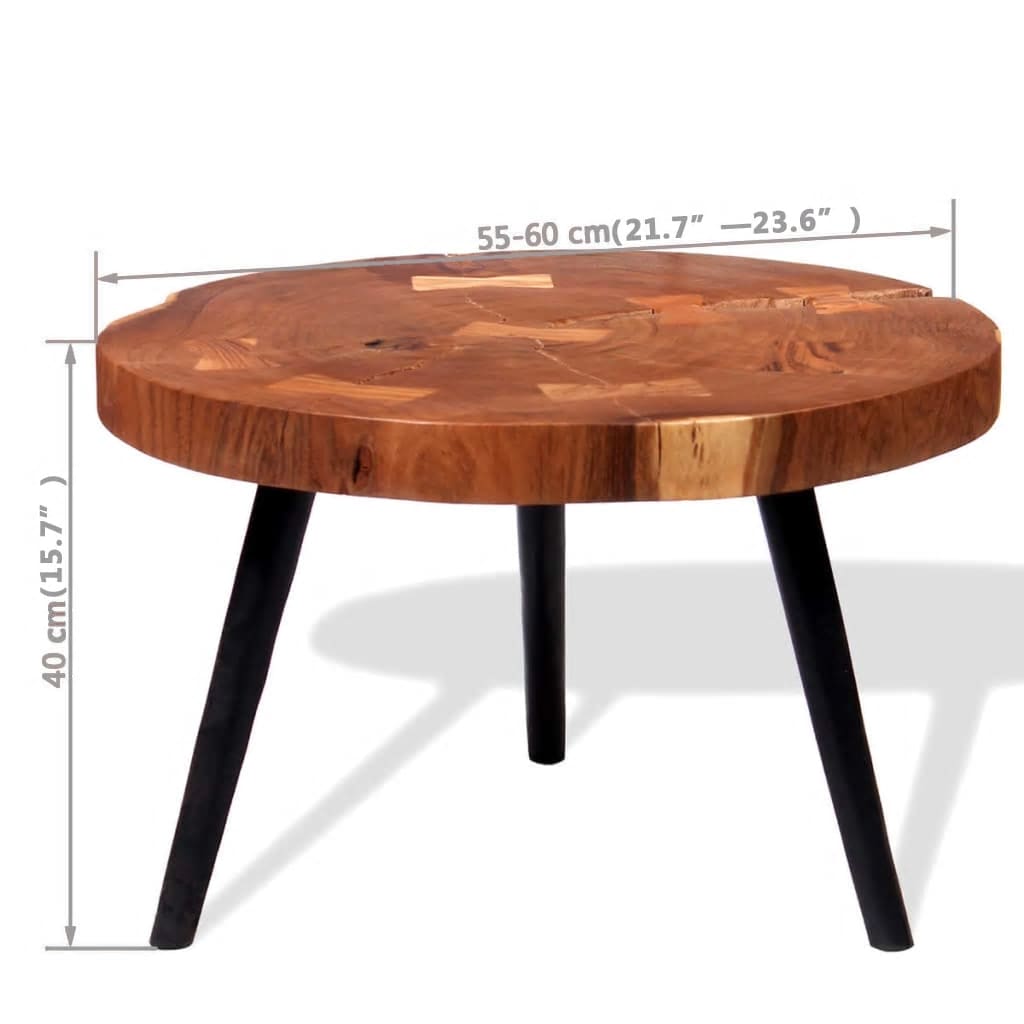 vidaXL kafijas galdiņš, (55-60)x40 cm, akācijas masīvkoks