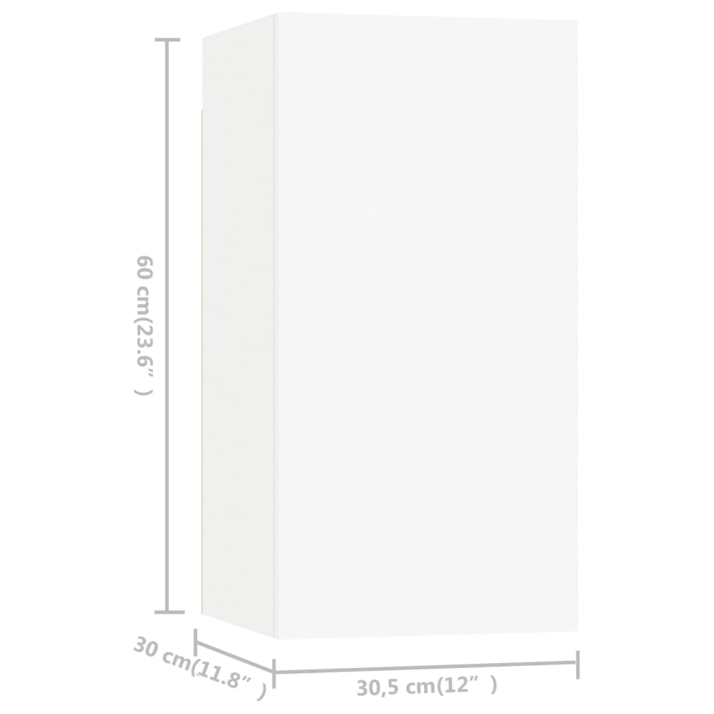 vidaXL TV skapīši, 2 gab., 30,5x30x60 cm, balti, skaidu plāksne