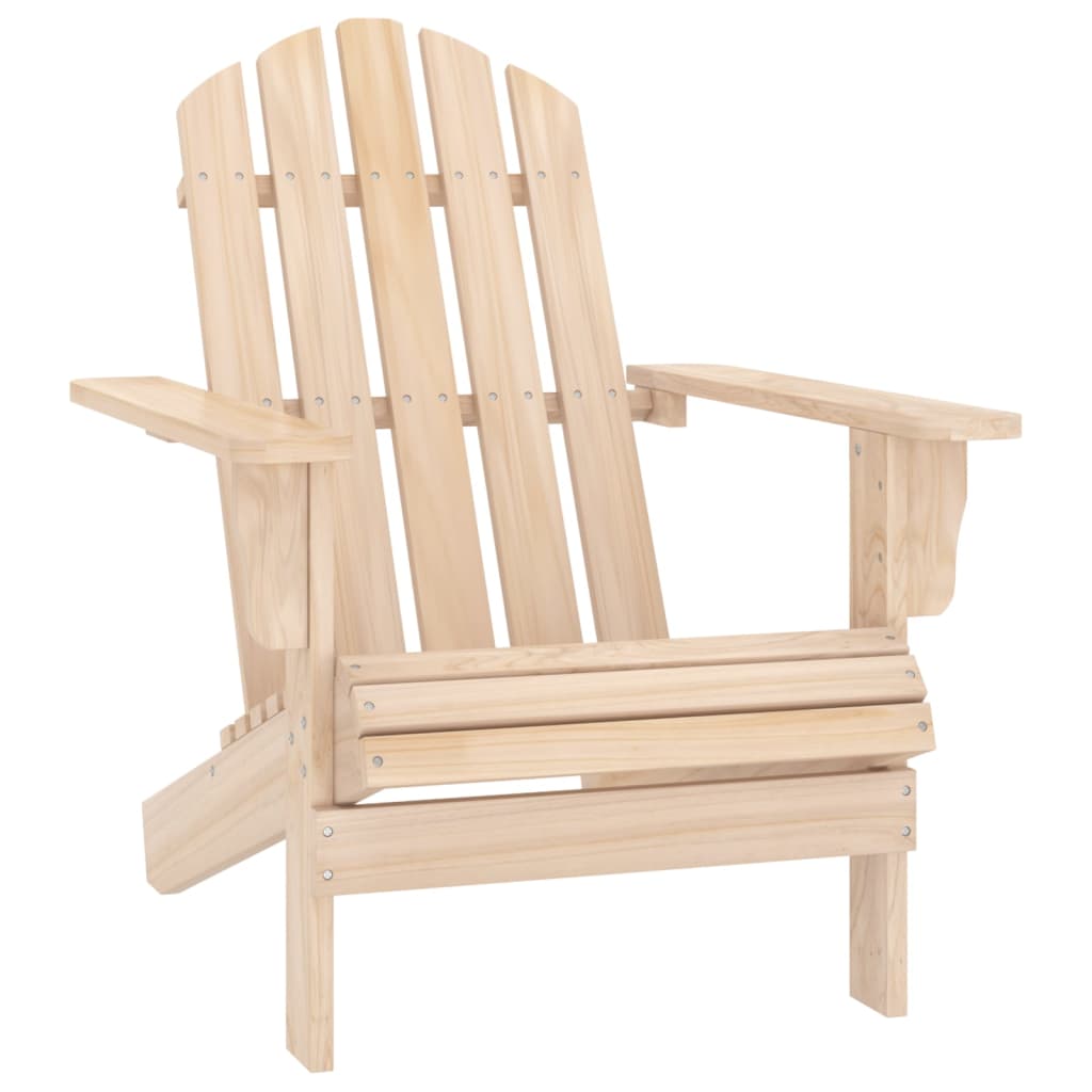 vidaXL dārza krēsls ar kāju balstu un galdiņu, egles masīvkoks