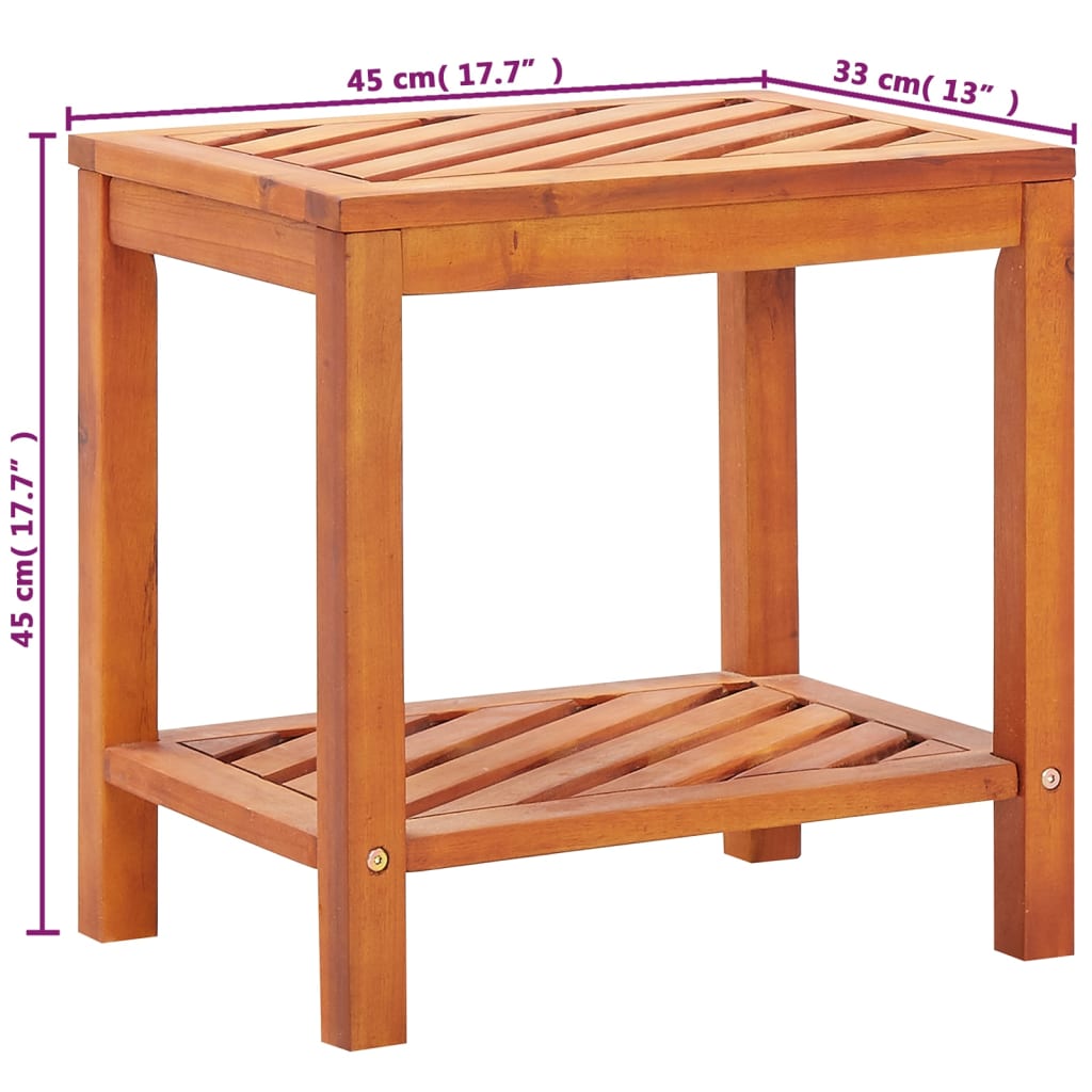vidaXL galdiņš, akācijas masīvkoks, 45x33x45 cm