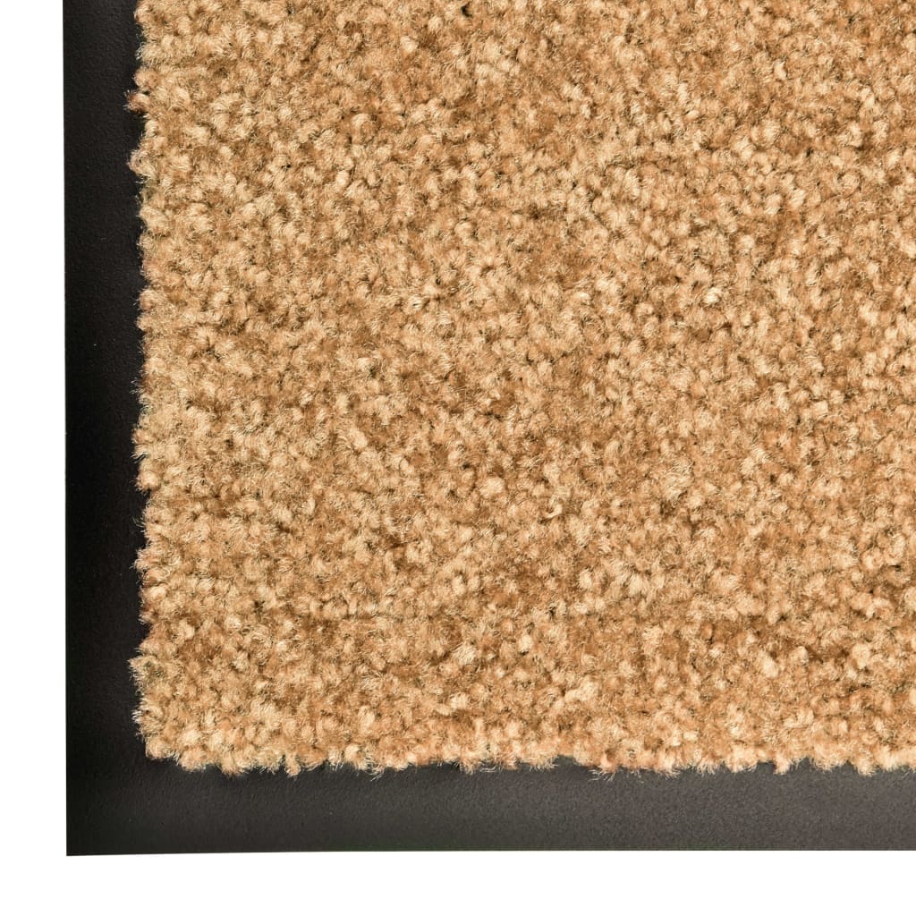 vidaXL durvju paklājs, mazgājams, krēmkrāsā, 90x150 cm