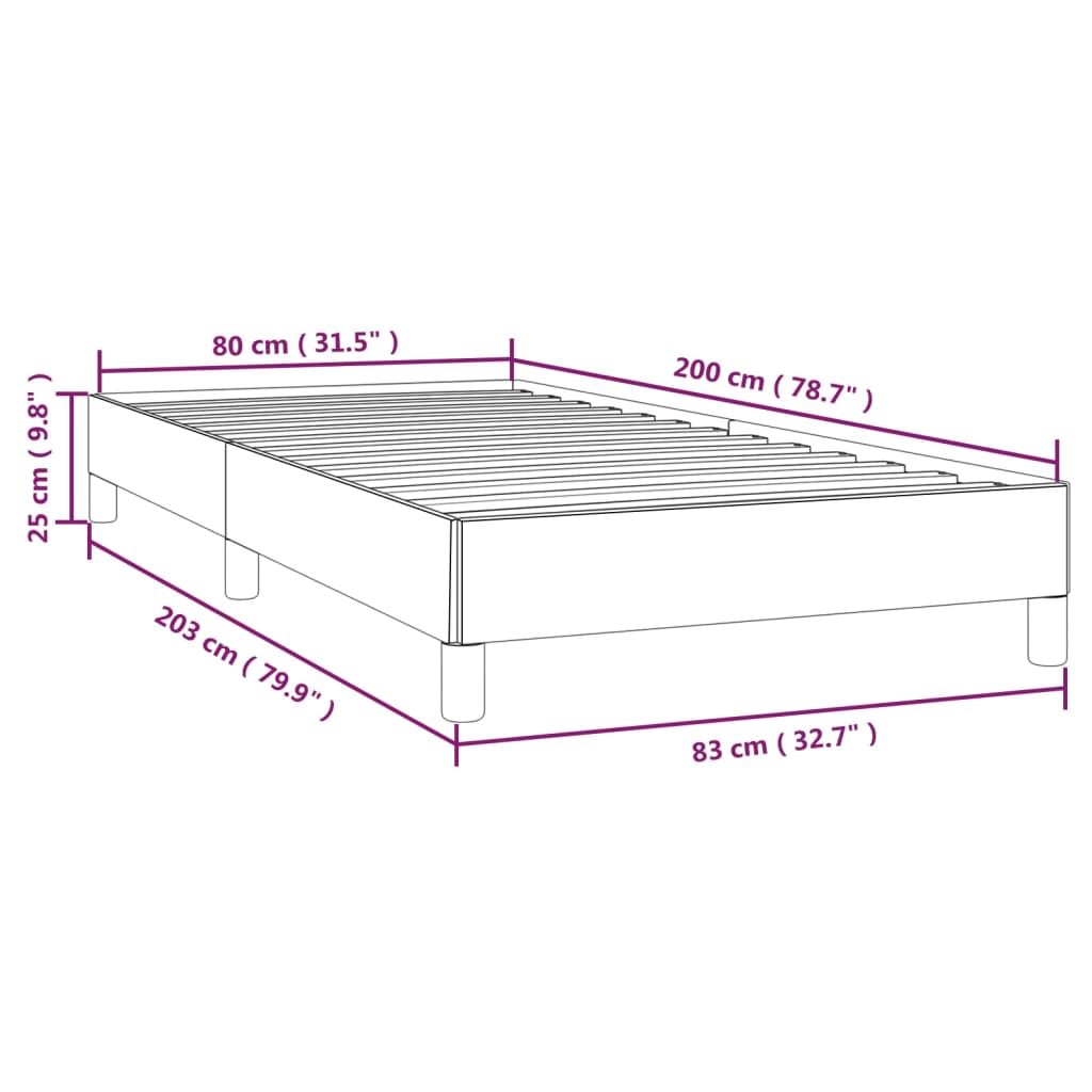 vidaXL gultas rāmis, krēmkrāsas, 80x200 cm, mākslīgā āda