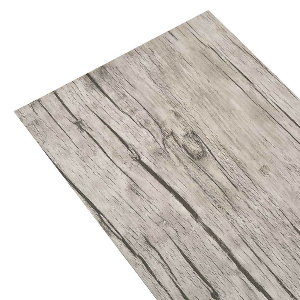 vidaXL grīdas dēļi, 4,46 m², 3 mm, gaiši pelēks PVC