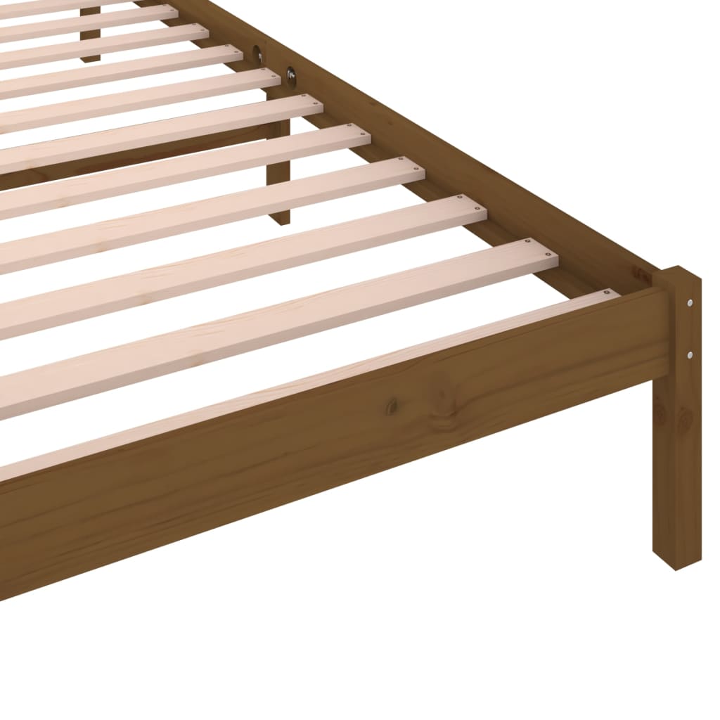 vidaXL gultas rāmis, priedes masīvkoks, 100x200 cm, medus brūns