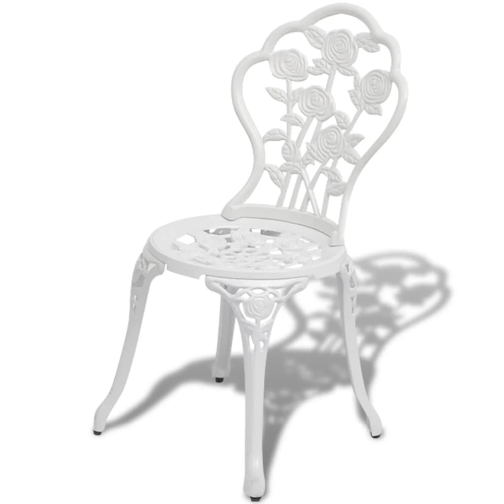 vidaXL bistro krēsli, 2 gab., liets alumīnijs, balti