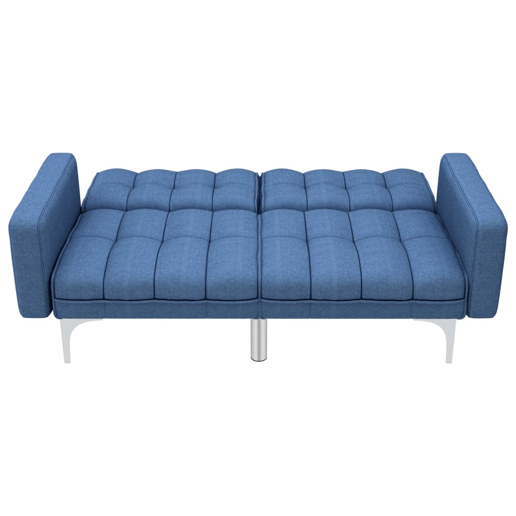 vidaXL izvelkams dīvāns, zils audums