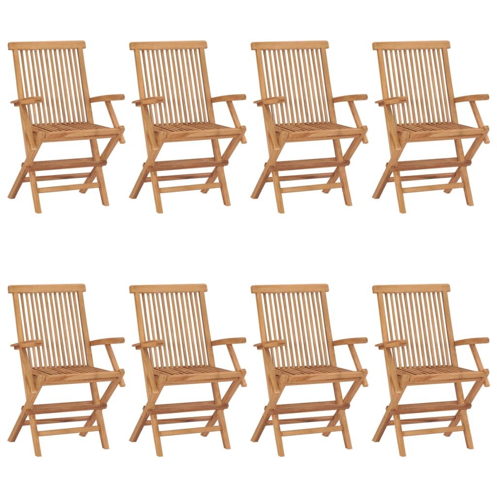vidaXL dārza krēsli, 8 gab., masīvs tīkkoks