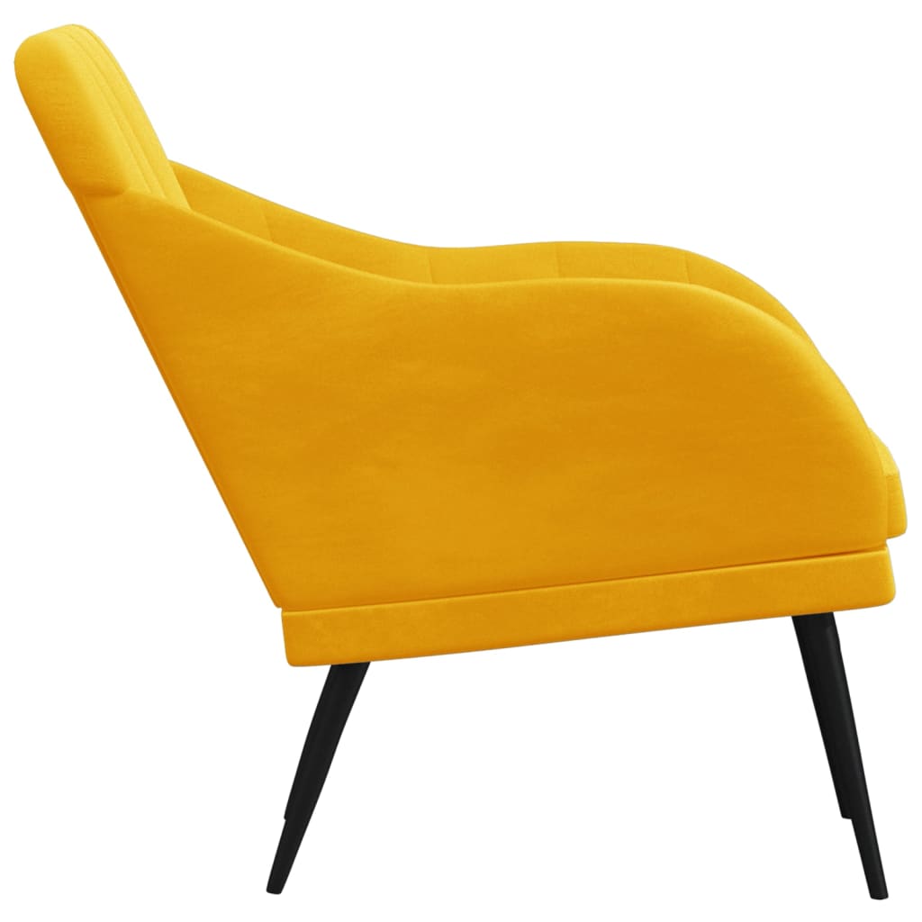 vidaXL atpūtas krēsls, dzeltens, 63x76x80 cm, samts