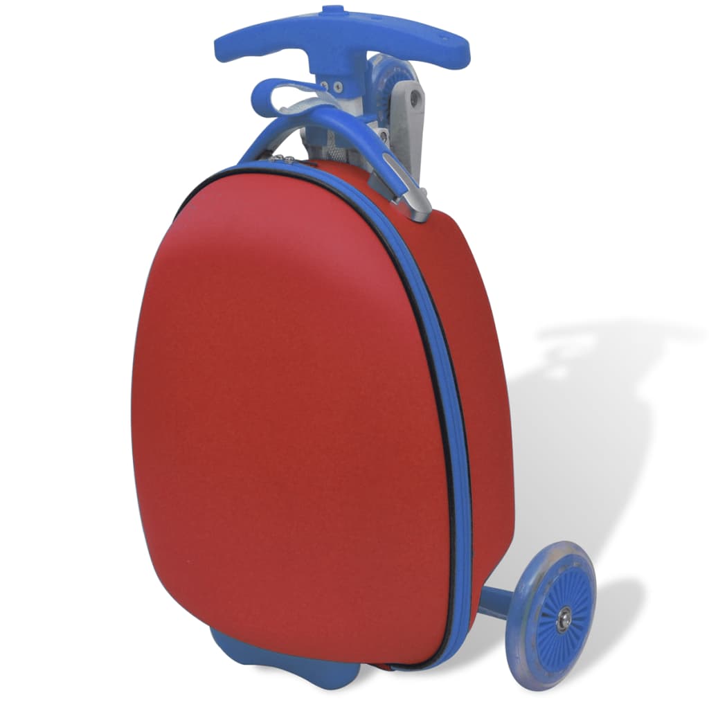 vidaXL bērnu skrejritenis ar ceļojumu koferi, sarkans
