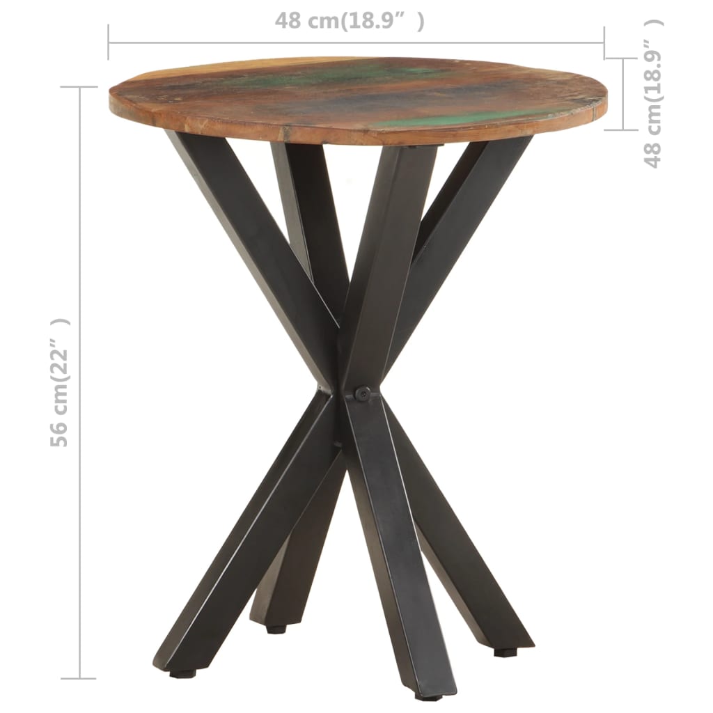 vidaXL galdiņš, 48x48x56 cm, pārstrādāts masīvkoks