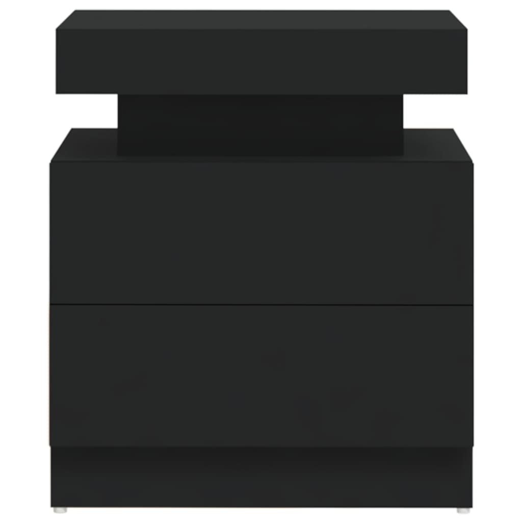 vidaXL naktsskapītis, melns, 45x35x52 cm, skaidu plāksne