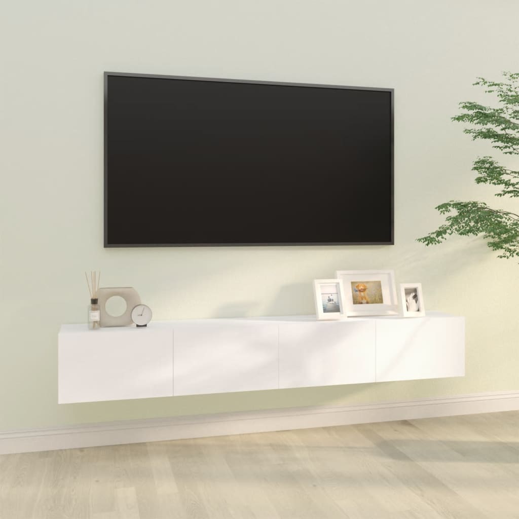 vidaXL TV skapīši, 2 gab., balti, 100x30x30 cm, inženierijas koks
