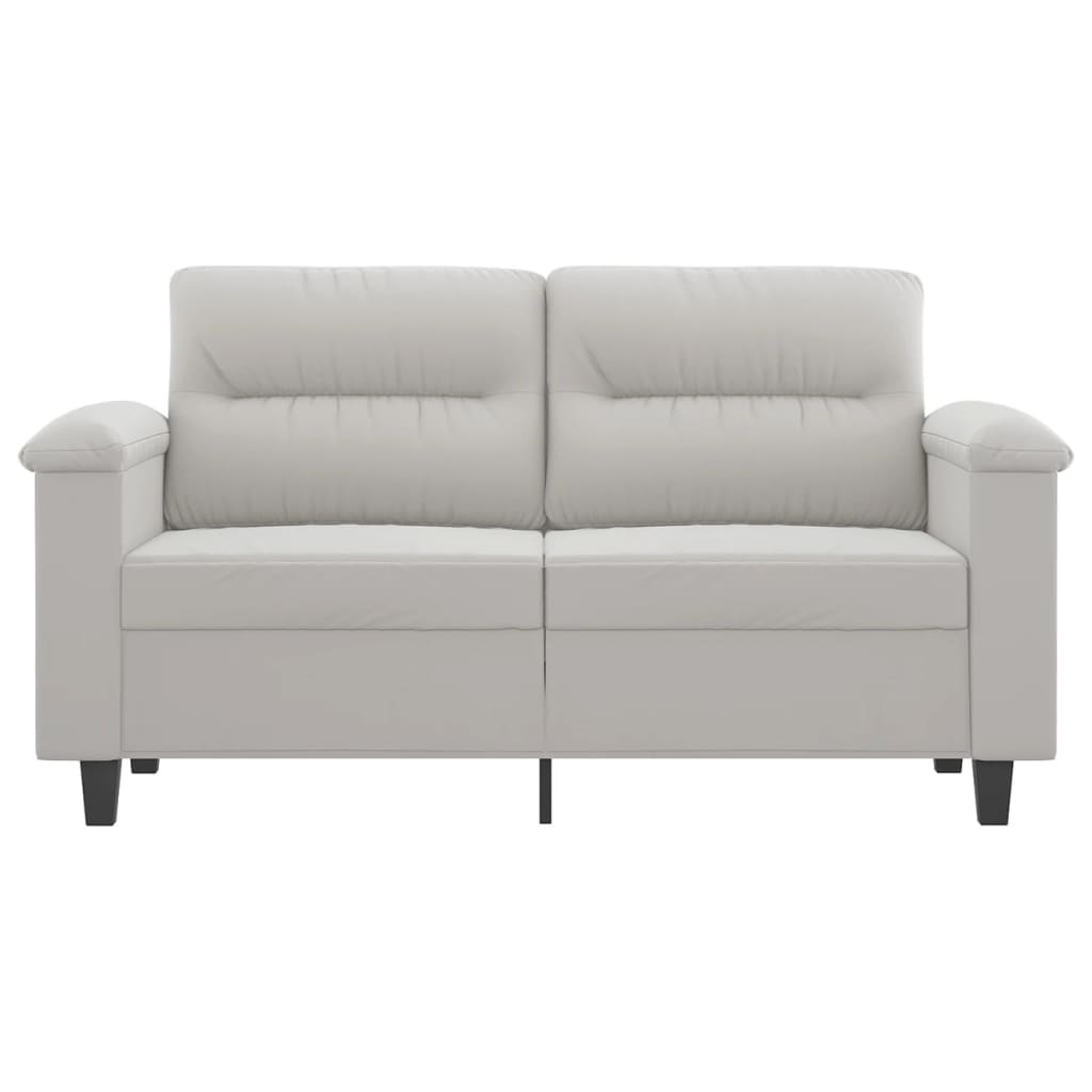 vidaXL divvietīgs dīvāns, 120 cm, gaiši pelēks mikrošķiedras audums