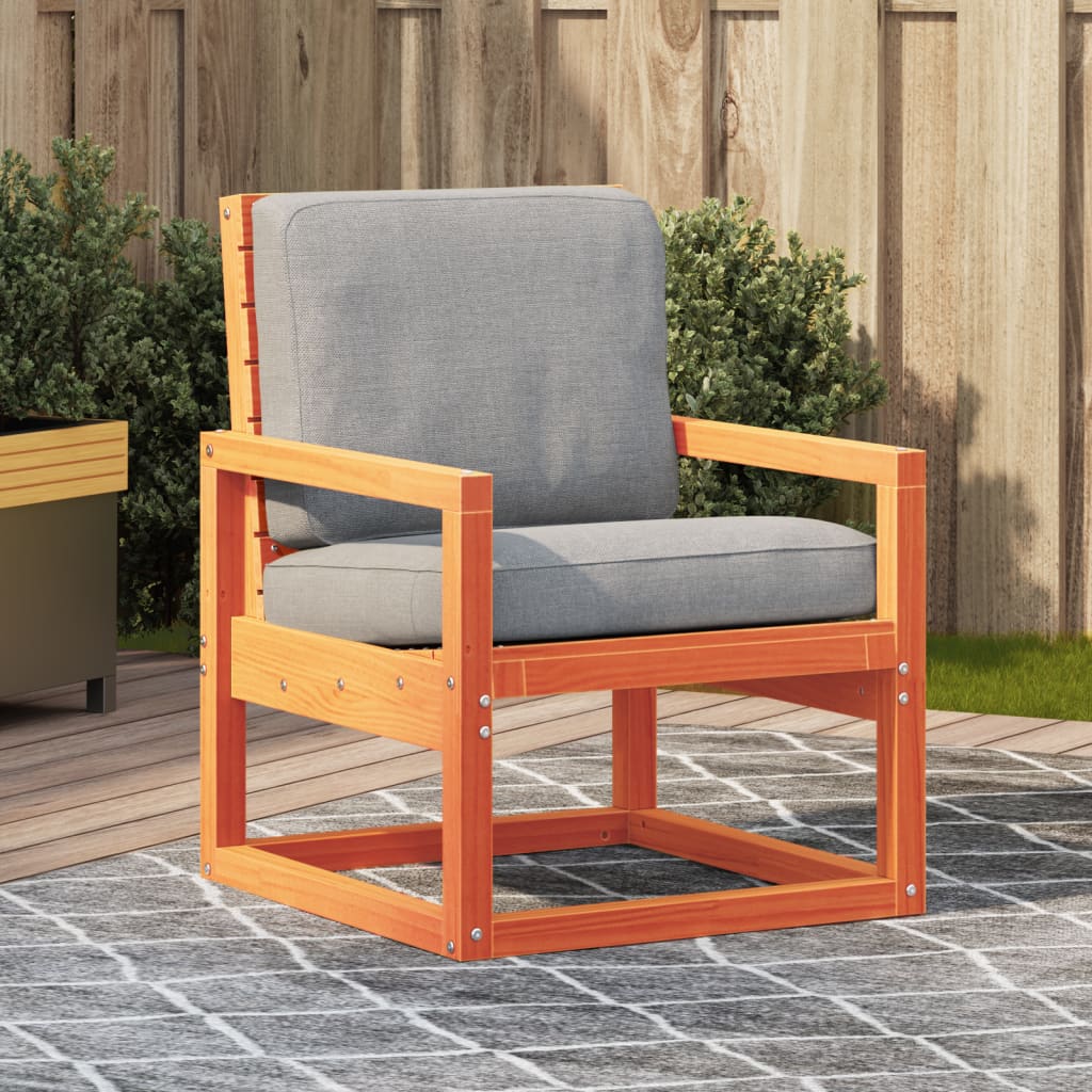 vidaXL dārza krēsls, vaska brūns, 57,5x63x76 cm, priedes masīvkoks