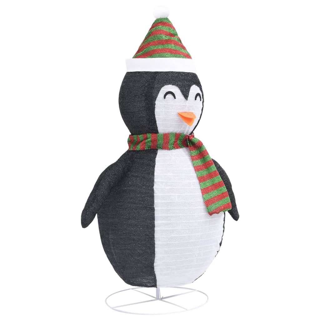 vidaXL dekoratīva Ziemassvētku pingvīna figūra ar LED, audums, 60 cm