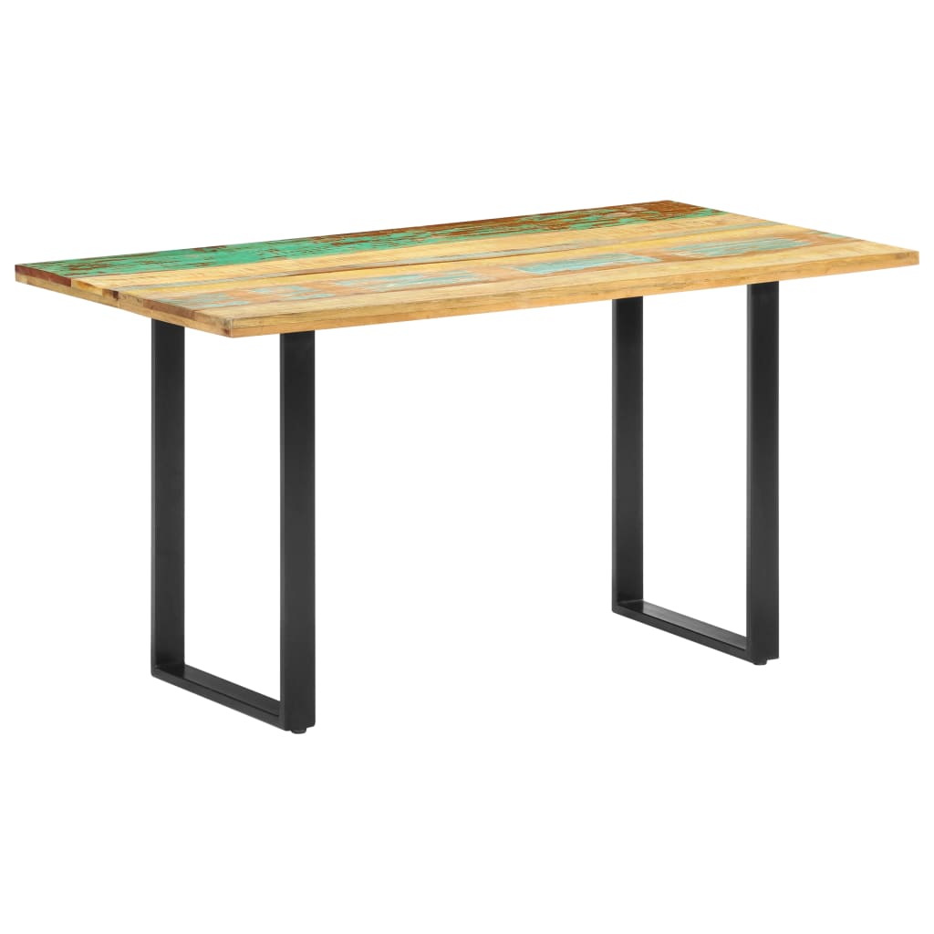 vidaXL virtuves galds, 140x70x76 cm, pārstrādāts masīvkoks