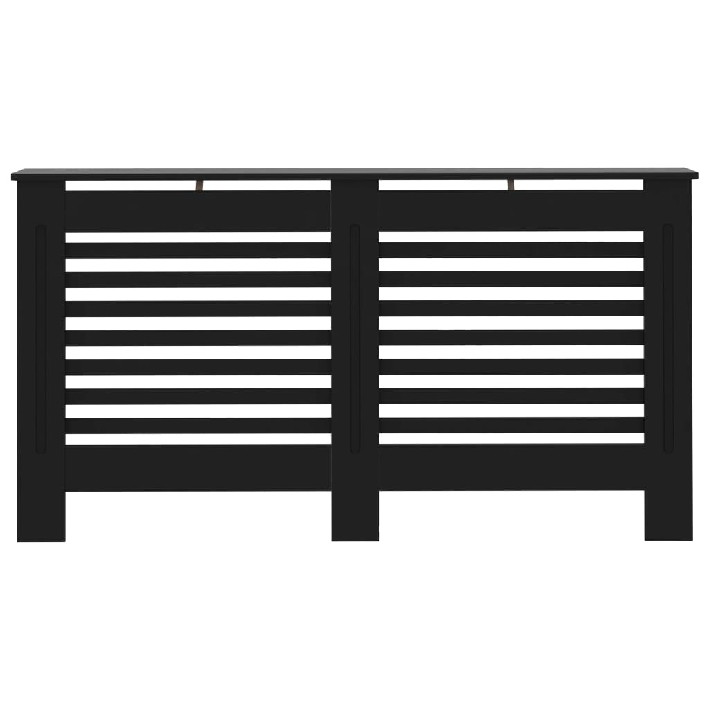 vidaXL radiatora pārsegs, melns, 152x19x81,5 cm, MDF