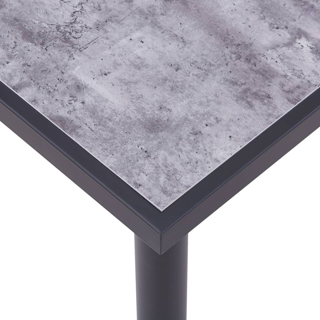 vidaXL virtuves galds, melns un betona pelēks, 160x80x75 cm, MDF