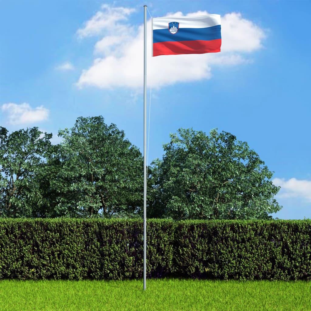 vidaXL Slovēnijas karogs un karoga masts, alumīnijs, 6,2 m