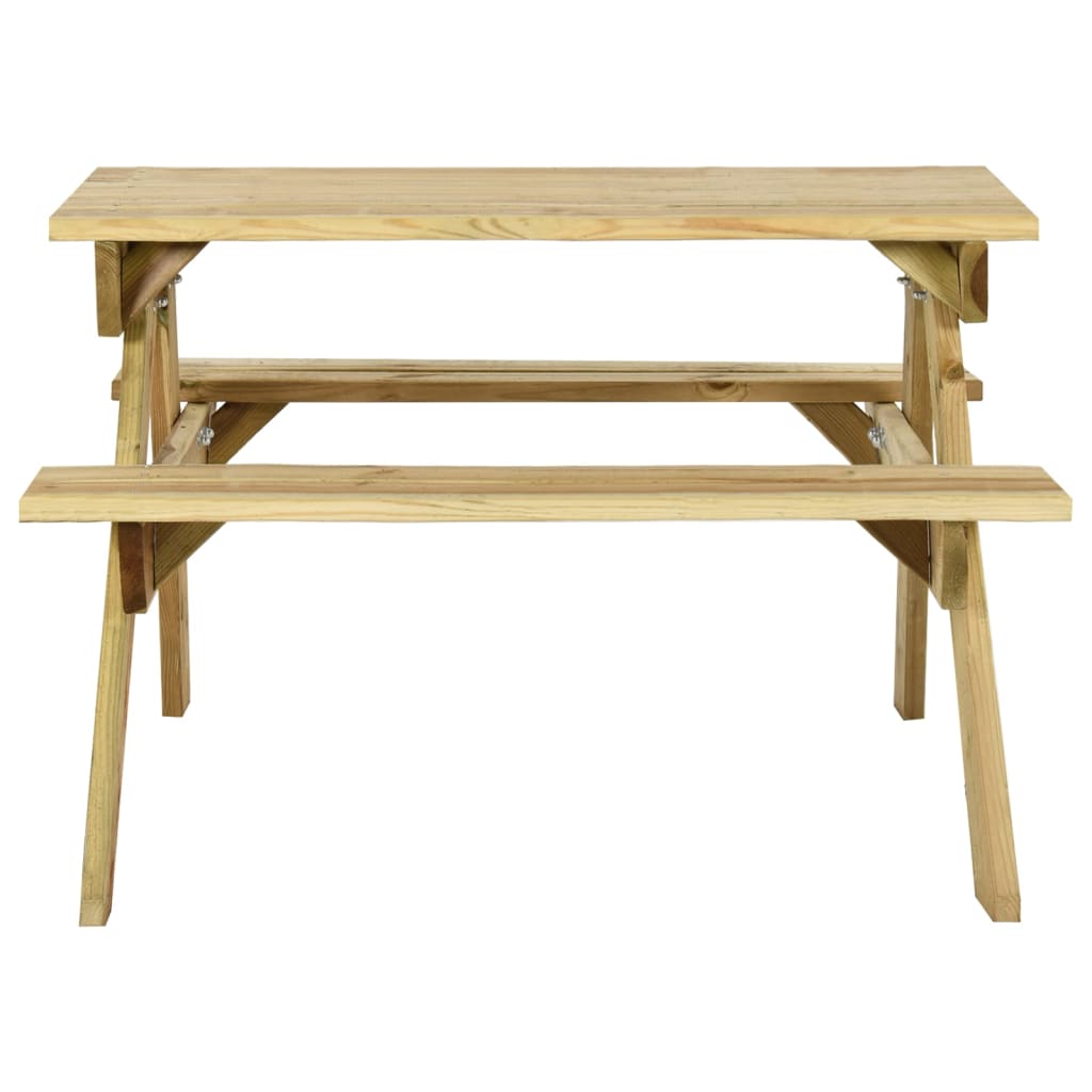 vidaXL piknika galds ar soliem, 110x123x73 cm, impregnēts priedes koks
