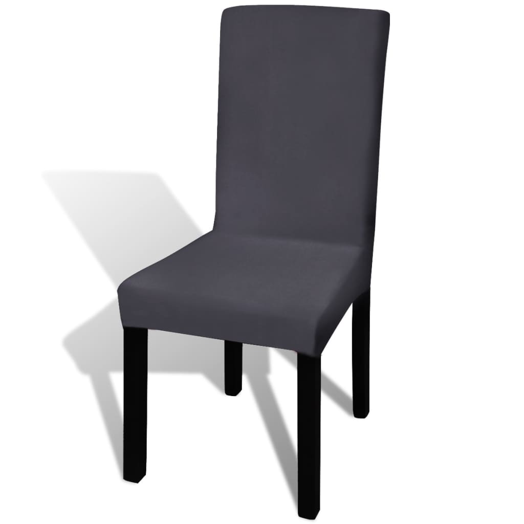 vidaXL krēslu pārvalki, 4 gab., gludi, elastīgi, antracīta krāsā