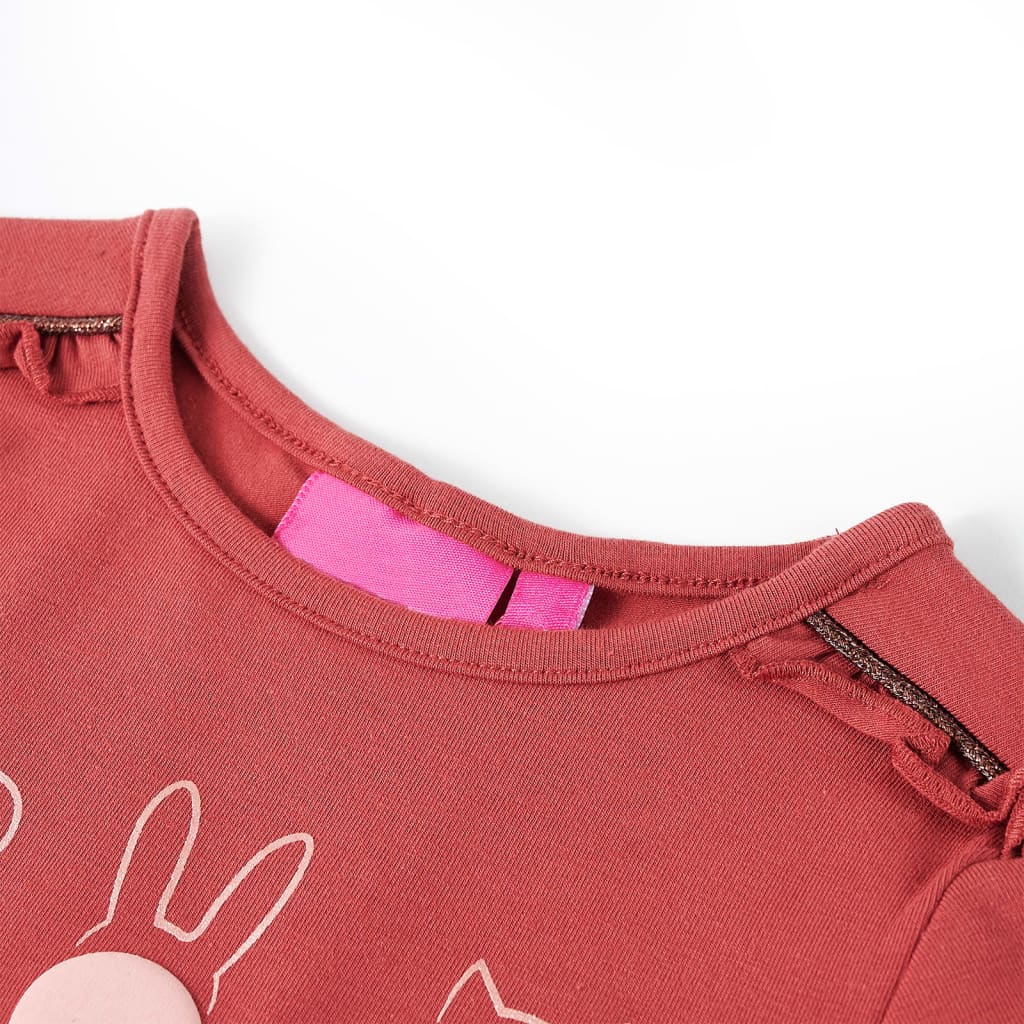 Bērnu krekls ar garām piedurknēm, oranži rozā, 92