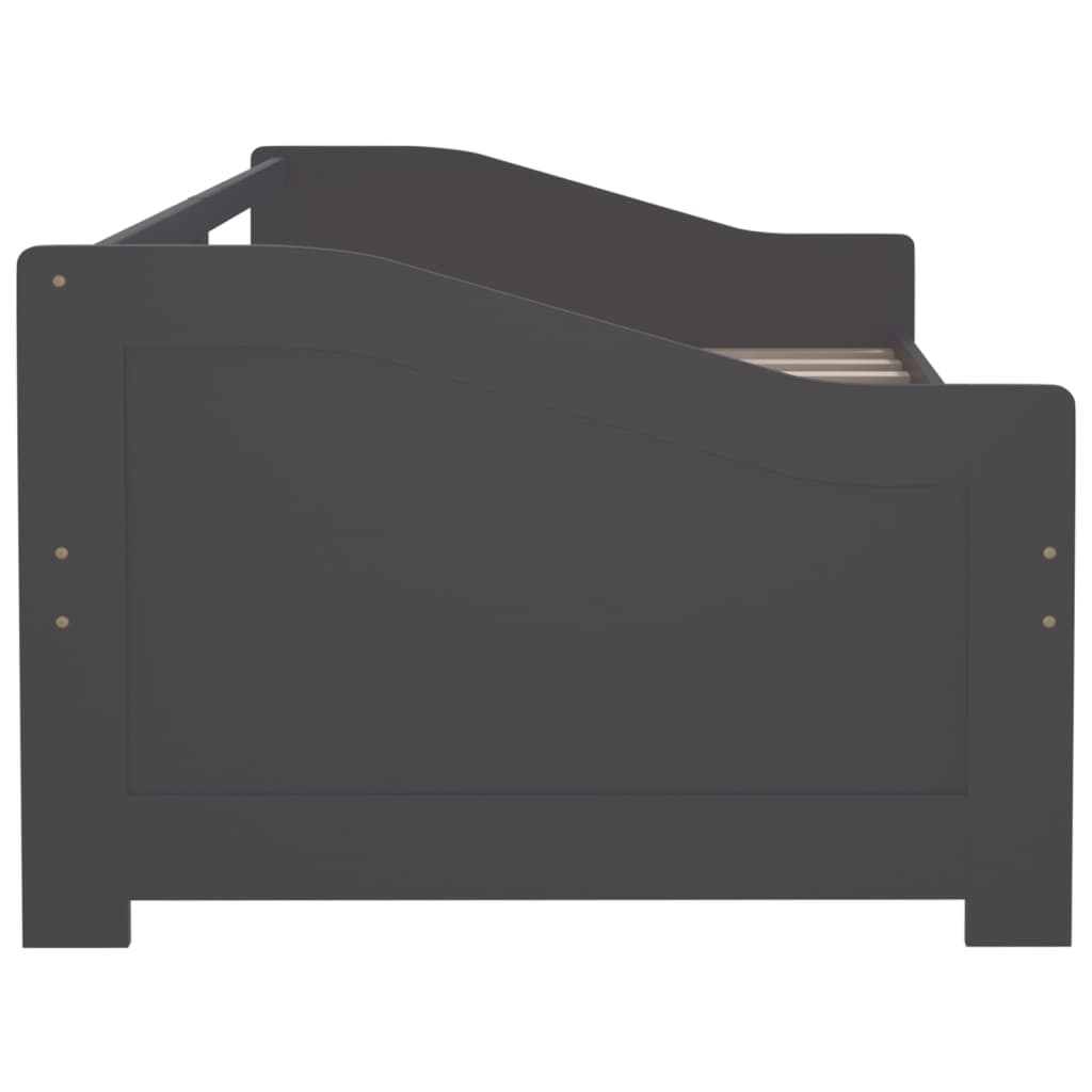 vidaXL 3-vietīga dīvāngulta, tumši pelēks priedes masīvkoks, 90x200 cm